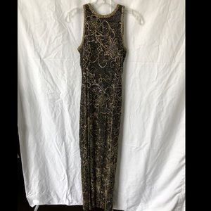 Black Tie Oleg Cassini beaded maxi dress